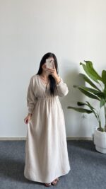 Alina Pamuk Elbise - Taş - Görsel 6