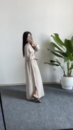 Alina Pamuk Elbise - Taş - Görsel 8