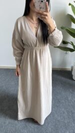 Alina Pamuk Elbise - Taş - Görsel 7