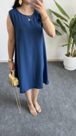 Alinn Aerobin Şehir Boy Elbise - İndigo - Görsel 5