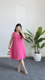 Alinn Aerobin Şehir Boy Elbise - Pembe - Görsel 4