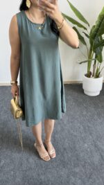 Alinn Aerobin Şehir Boy Elbise - Yeşil - Görsel 7