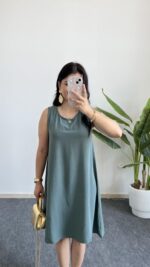 Alinn Aerobin Şehir Boy Elbise - Yeşil - Görsel 2