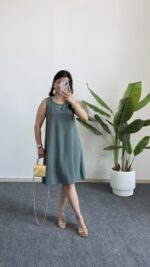 Alinn Aerobin Şehir Boy Elbise - Yeşil - Görsel 6