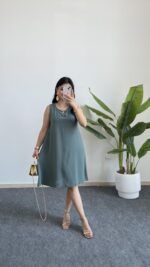 Alinn Aerobin Şehir Boy Elbise - Yeşil - Görsel 3