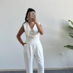 Amor Aksesuarlı Tulum - Beyaz