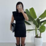 Andre Sırt Dekolteli Süet Mini Elbise - Siyah