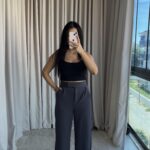 Antrasit Cırtlı Palazzo Pantolon