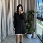 Antrasit Garnili Örgü Model Etek Kazak Takım