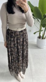 Asimetrik Kesim Desenli Şifon Etek - Görsel 2