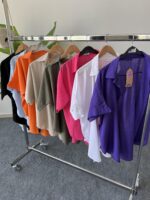 Asimetrik Kesim Keten Gömlek - Siyah - Görsel 5