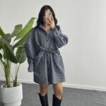 Avora Kemer Detaylı Oversize Gömlek Elbise - Mavi