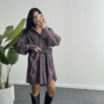 Avora Kemer Detaylı Oversize Gömlek Elbise - Bordo