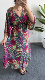 Aydem Kruvaze Viskon Elbise - Pembe - Görsel 6