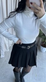 Balıkçı Yaka Kaşkorse Beyaz Body - Görsel 3