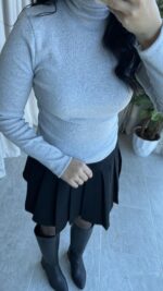 Balıkçı Yaka Kaşkorse Gri Body - Görsel 8