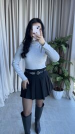 Balıkçı Yaka Kaşkorse Gri Body - Görsel 3