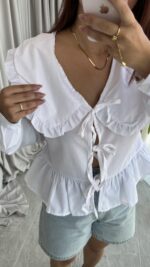 Bebe Yaka Bağlamalı Gömlek - Görsel 6