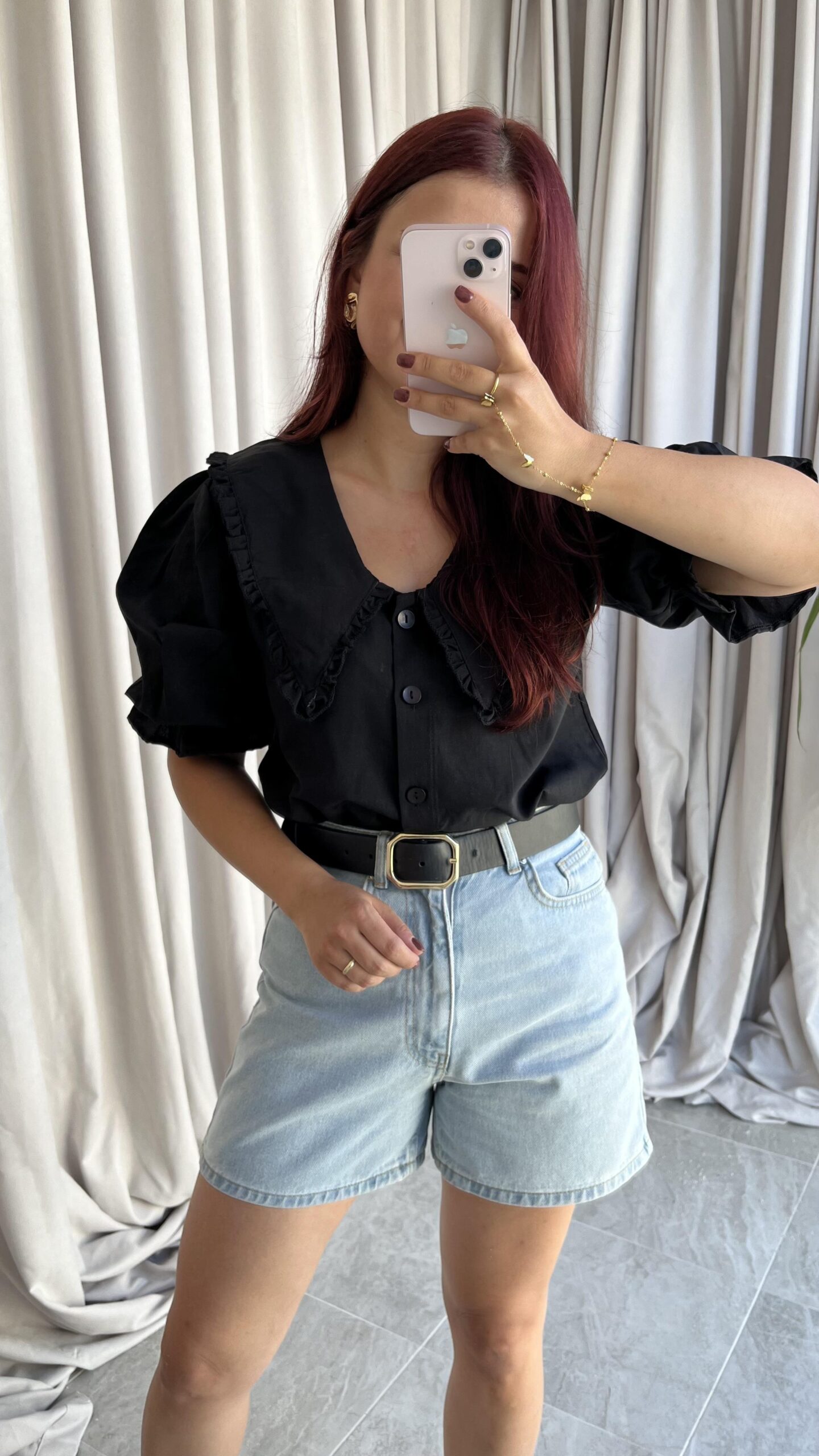 bebe-yaka-siyah-gomlek-4f89-b.jpeg Bebe Yaka Siyah Gömlek - Görsel 1