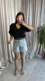 Bebe Yaka Siyah Gömlek - Görsel 9