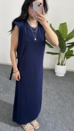 Beyra Modal Basic Elbise - Lacivert - Görsel 3