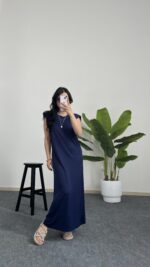 Beyra Modal Basic Elbise - Lacivert