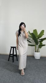 Beyra Modal Basic Elbise - Taş - Görsel 4