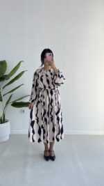 Bolenda Kuşaklı Midi Elbise - Görsel 5