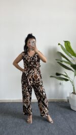 Brode Desenli Bürümcük Tulum - Kahverengi - Görsel 4