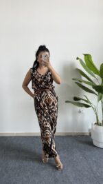 Brode Desenli Bürümcük Tulum - Kahverengi - Görsel 3