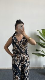 Brode Desenli Bürümcük Tulum - Mavi - Görsel 6