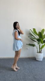 Carlo Yıldız Düğmeli Tensel Bluz -  Bebe Mavi - Görsel 6