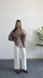 Carlos Kısa Kol Tensel Gömlek - Kahve - Görsel 2