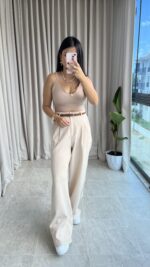 Casa Krem Palazzo Pantolon - Görsel 4