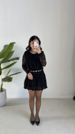 Dantel Elbise - Siyah - Görsel 3