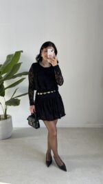 Dantel Elbise - Siyah - Görsel 7