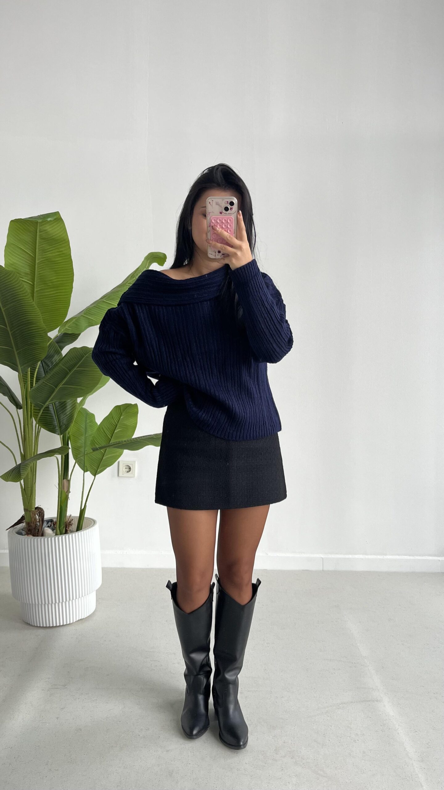 degaje-yaka-lacivert-kazak-197-4b72-.jpeg Degaje Yaka Kazak - Lacivert - Görsel 1