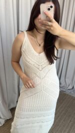 Ekru Ajurlu Elbise - Görsel 6