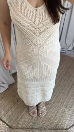 Ekru Ajurlu Elbise - Görsel 8