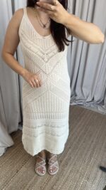 Ekru Ajurlu Elbise - Görsel 3