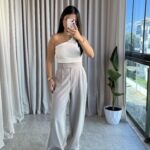 Gri Cırtlı Palazzo Pantolon