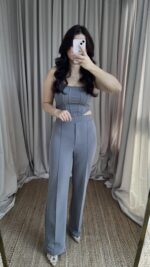 Gri Korse Görünümlü Askılı Takım - Görsel 3