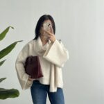 Griss Atkılı Yün Kazak - Ekru