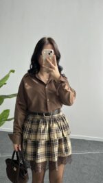 Hanna Ekose Kemerli Etek - Ekru - Görsel 7