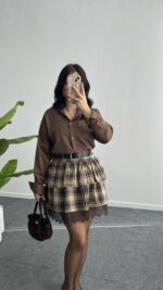 Hanna Ekose Kemerli Etek - Ekru - Görsel 3