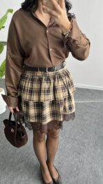 Hanna Ekose Kemerli Etek - Ekru - Görsel 5