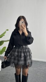 Hanna Ekose Kemerli Etek - Siyah - Görsel 6