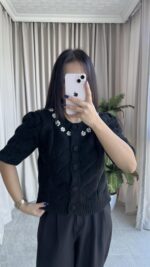 İnci Detaylı Karpuz Kol Hırka - Görsel 4