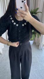 İnci Detaylı Karpuz Kol Hırka - Görsel 2