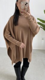 Karden Yırtmaçlı Pelerin - Bisküvi - Görsel 4